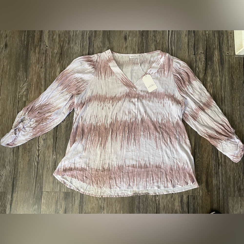 Emily Wonder Tie-Dye Long Sleeve Blouse – Size 1X NWT